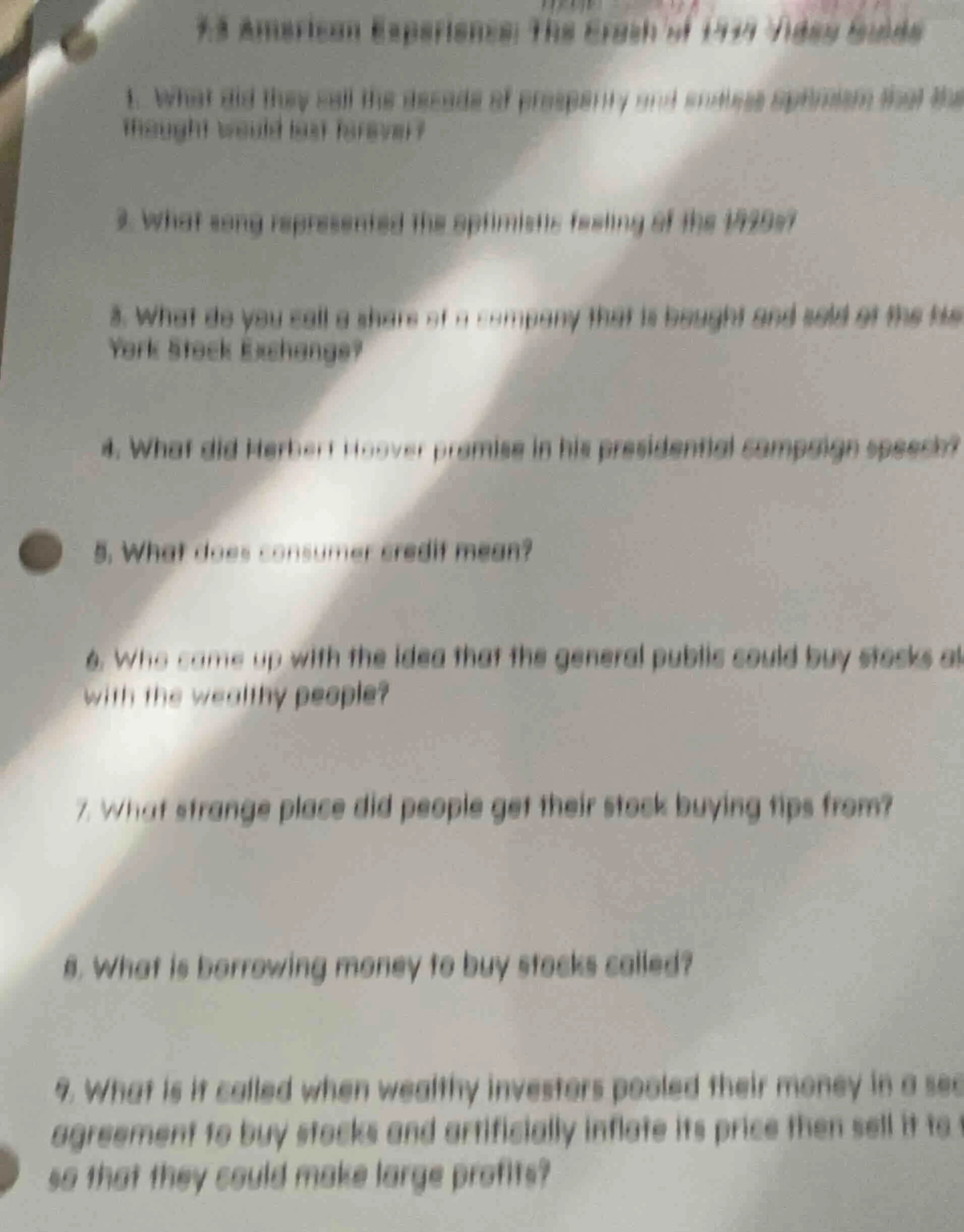 7.8 american experience: the crash of 1929 video guide1. what did they …