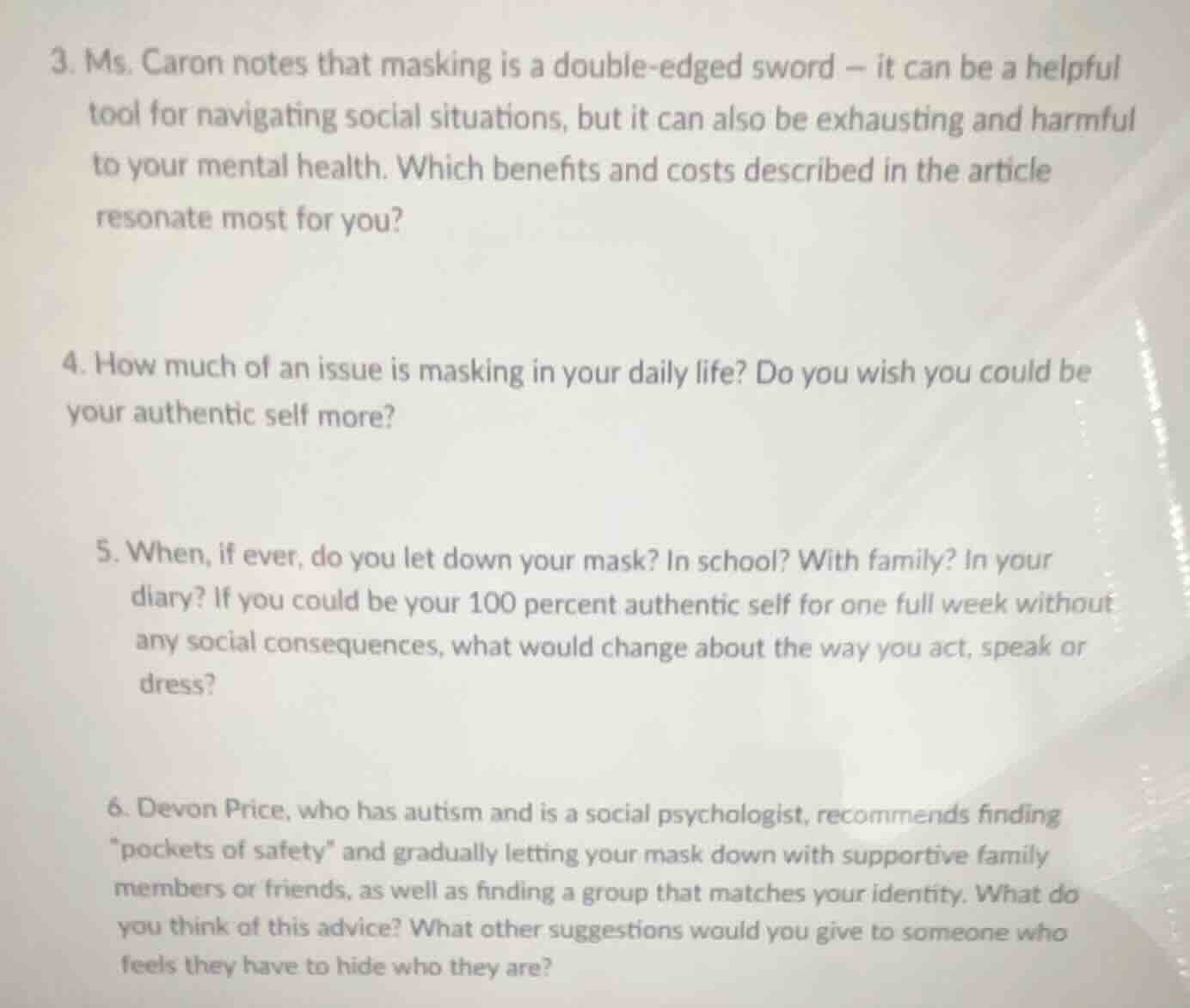 3. ms. caron notes that masking is a double-edged sword – it can be a h…