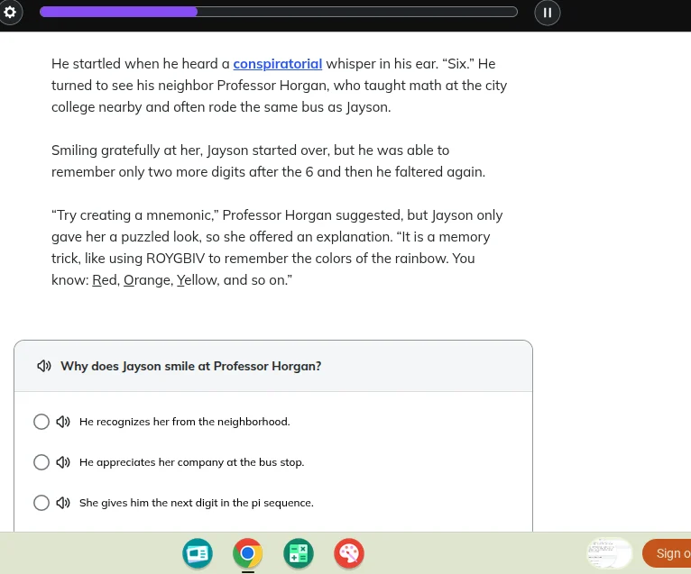 he startled when he heard a conspiratorial whisper in his ear. \six.\ h…