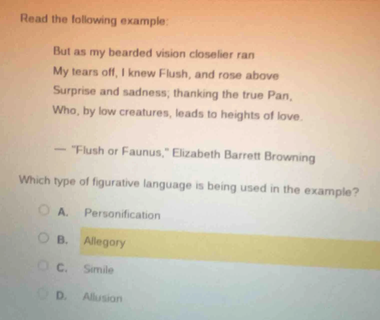 read the following example: but as my bearded vision closelier ran my t…