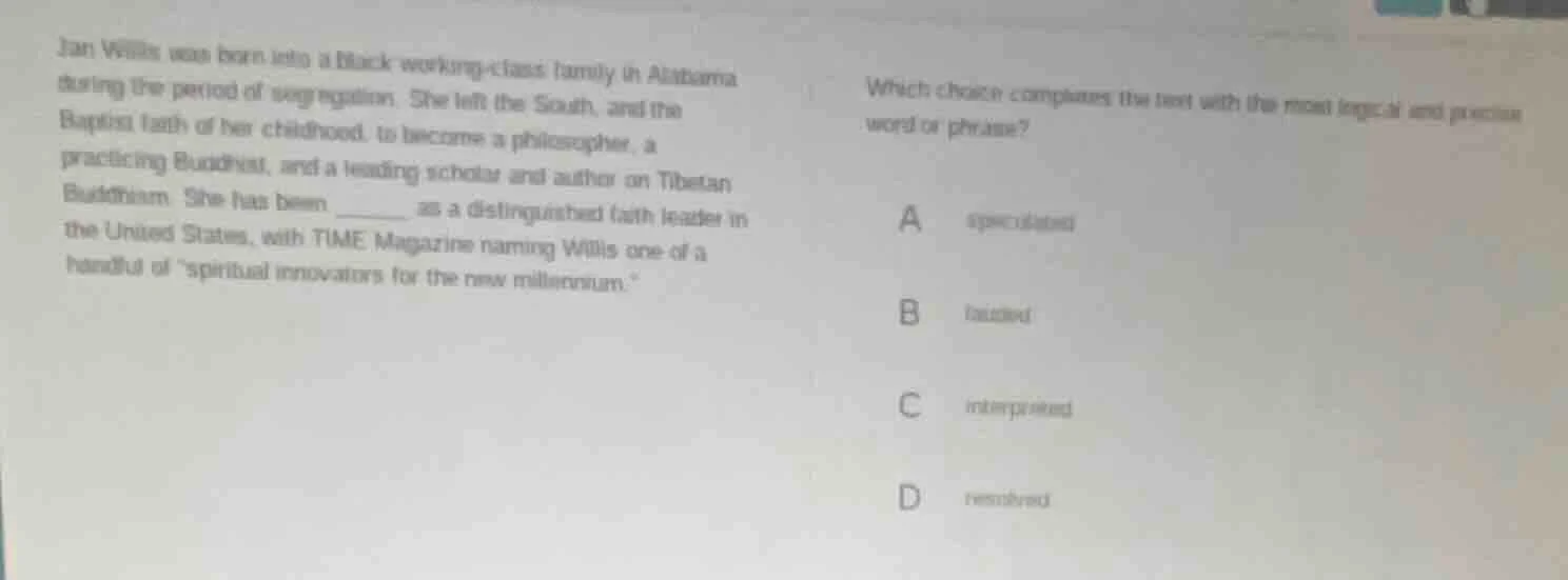 jan willis was born into a black working-class family in alabama during…