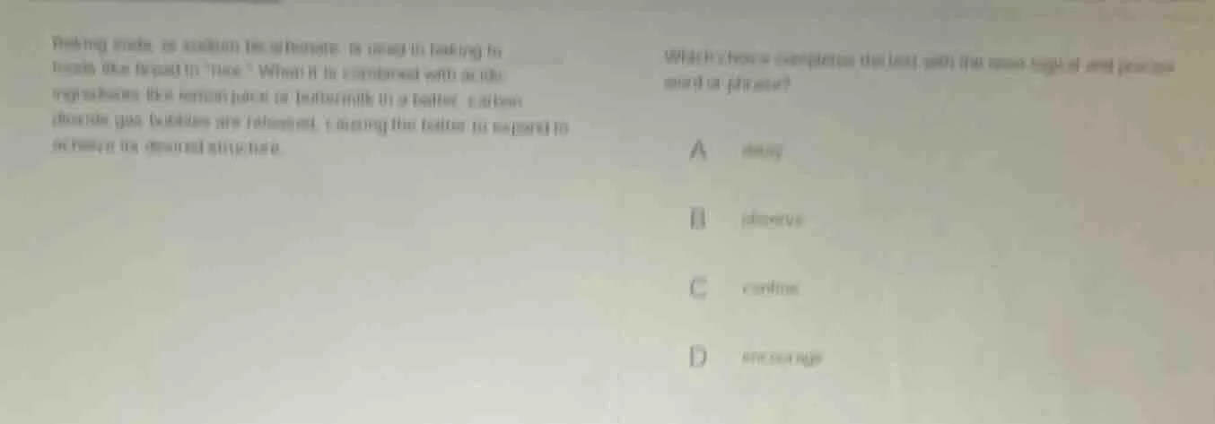 baking soda, an alkaline chemical formula, is used in baking to make ca…