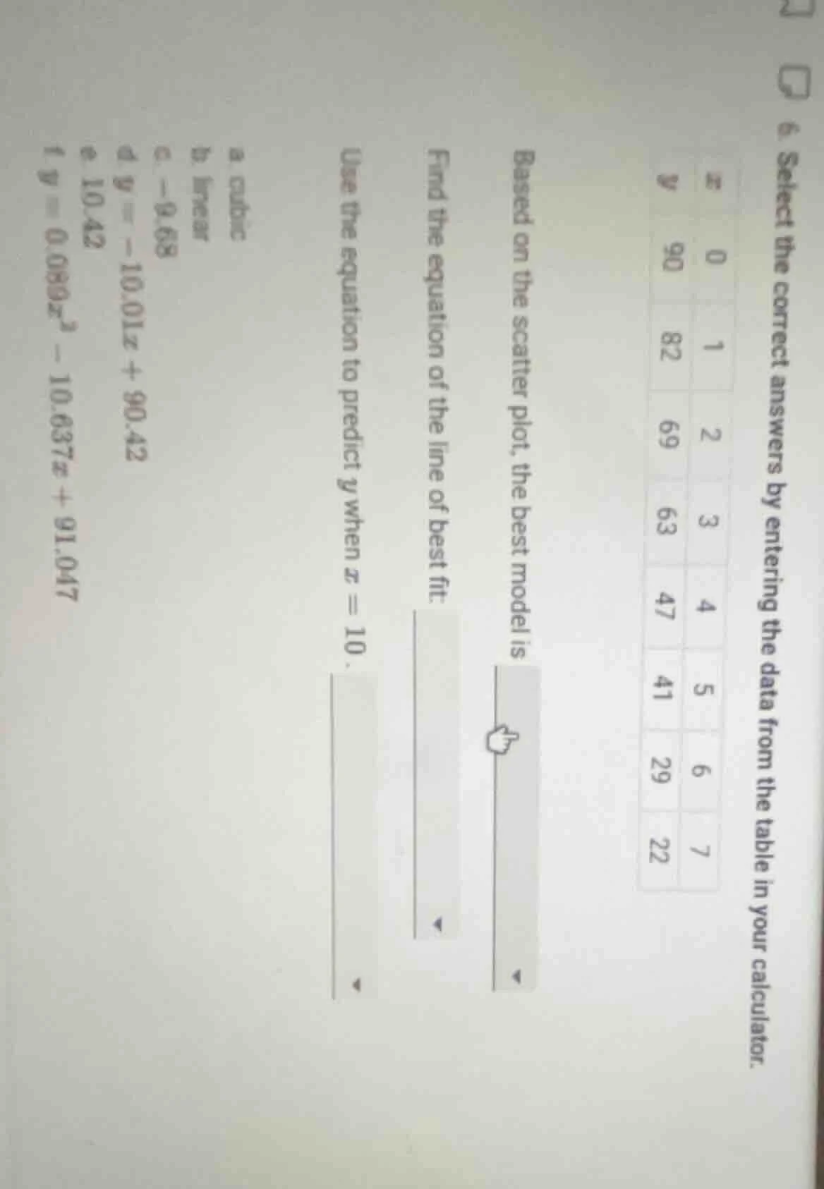 6. select the correct answers by entering the data from the table in yo…