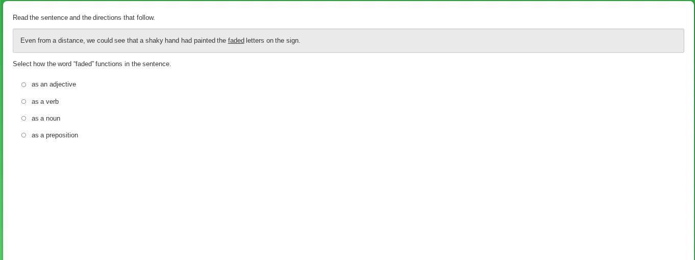 read the sentence and the directions that follow. even from a distance,…