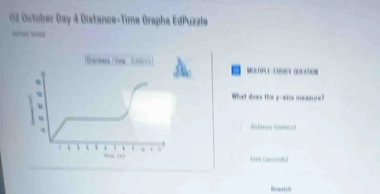 02 october day 4 distance-time graphs edpuzzle multiple choice question…