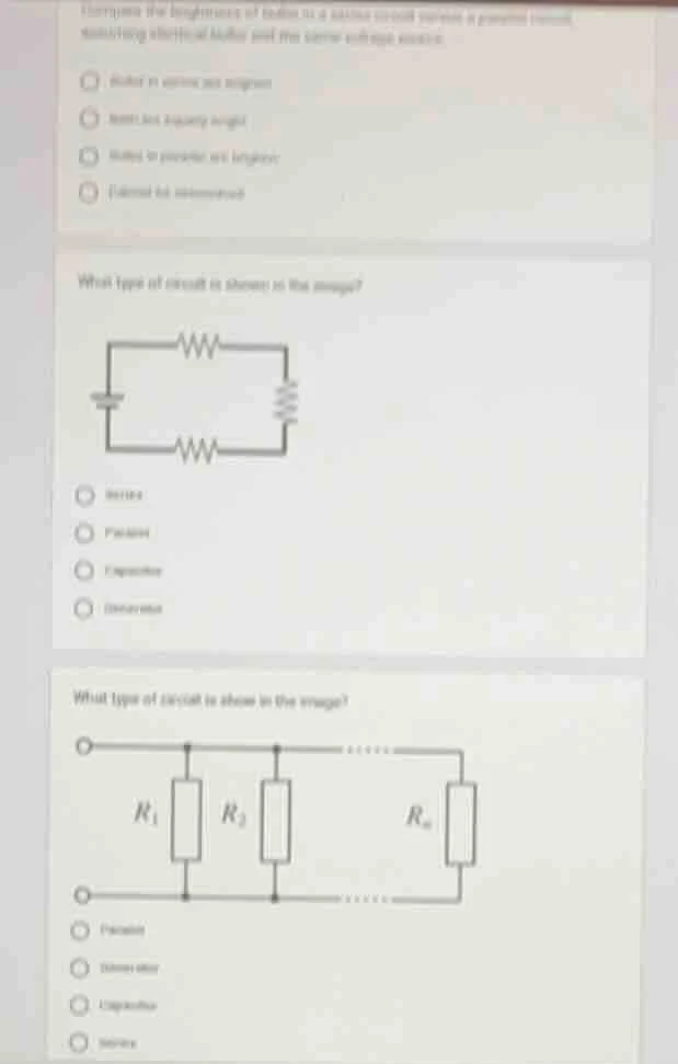 1. comparing the brightness of bulbs in a series circuit versus a paral…