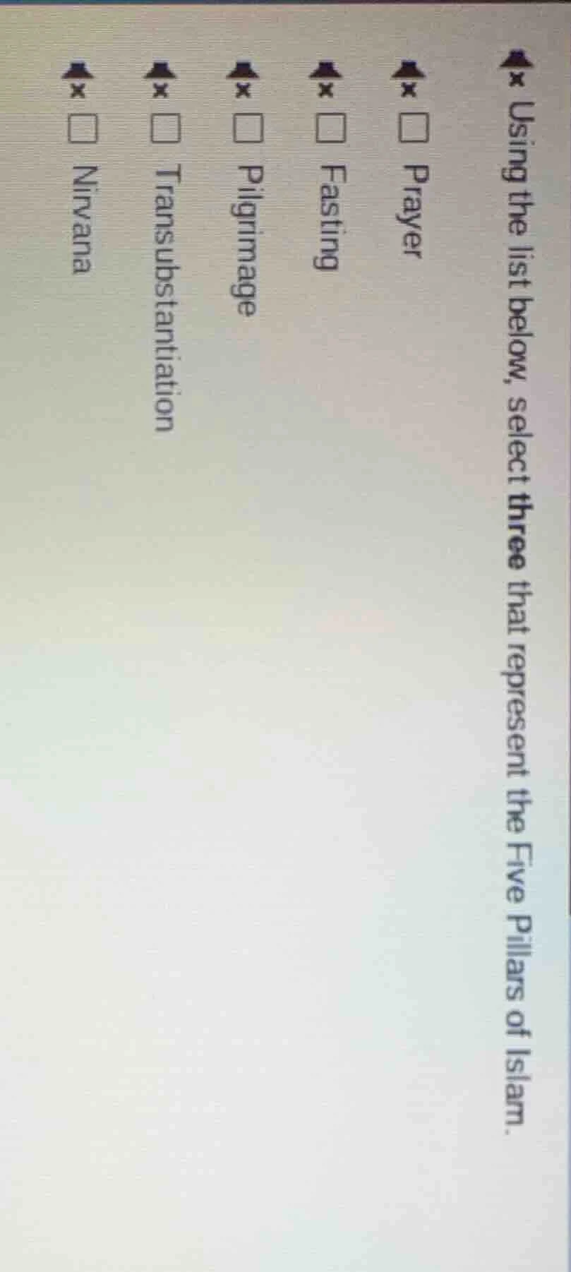 using the list below, select three that represent the five pillars of i…