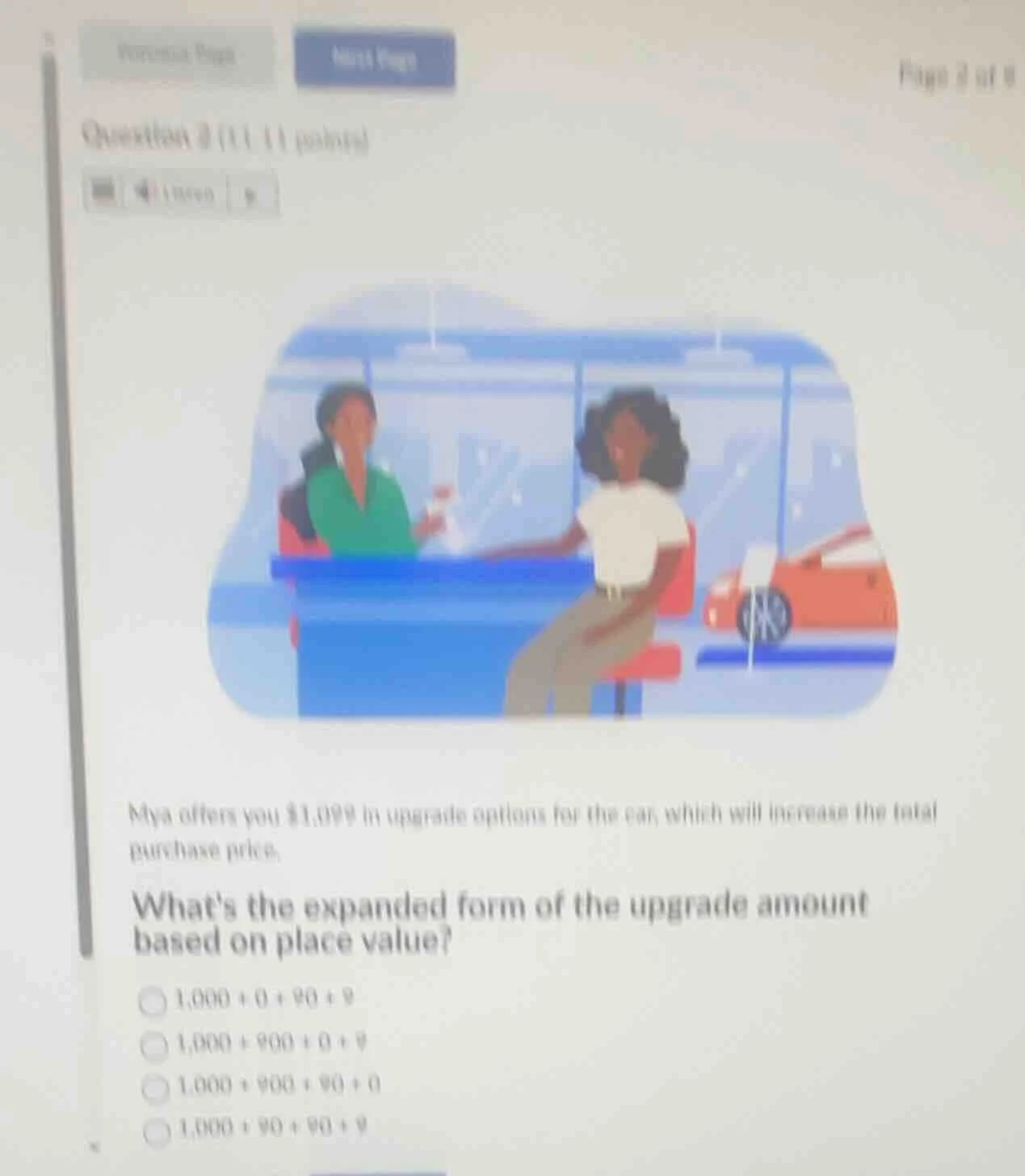 question 2 (11.11 points)mya offers you $1,099 in upgrade options for t…