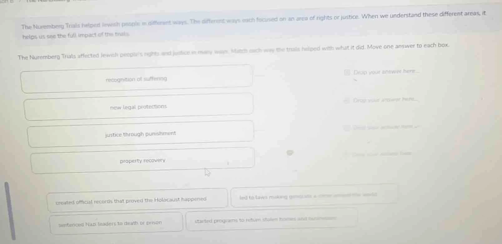 the nuremberg trials helped jewish people in different ways. the differ…