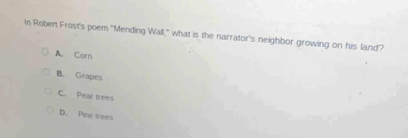 in robert frosts poem \mending wall,\ what is the narrators neighbor gr…