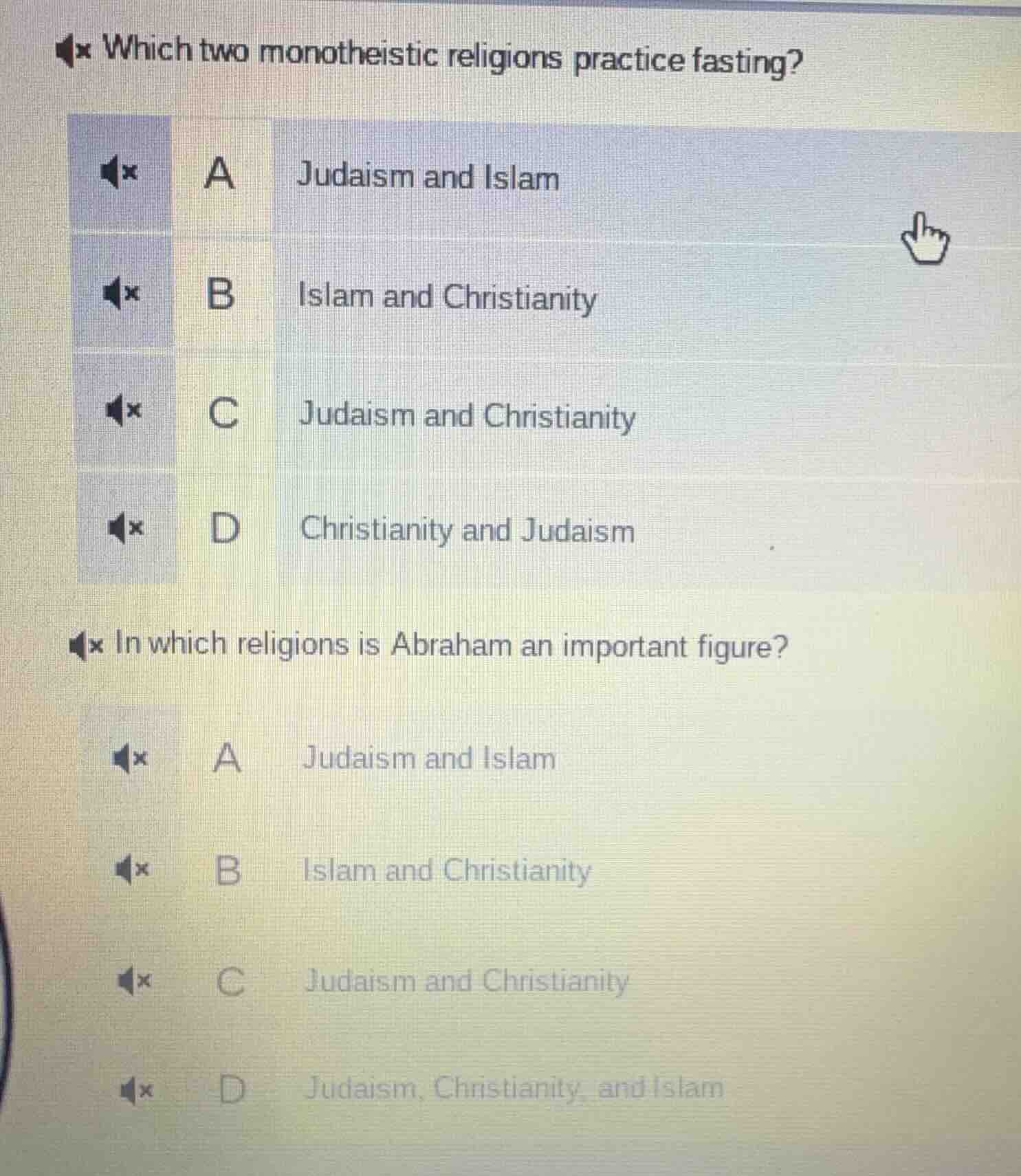 which two monotheistic religions practice fasting? a judaism and islam …