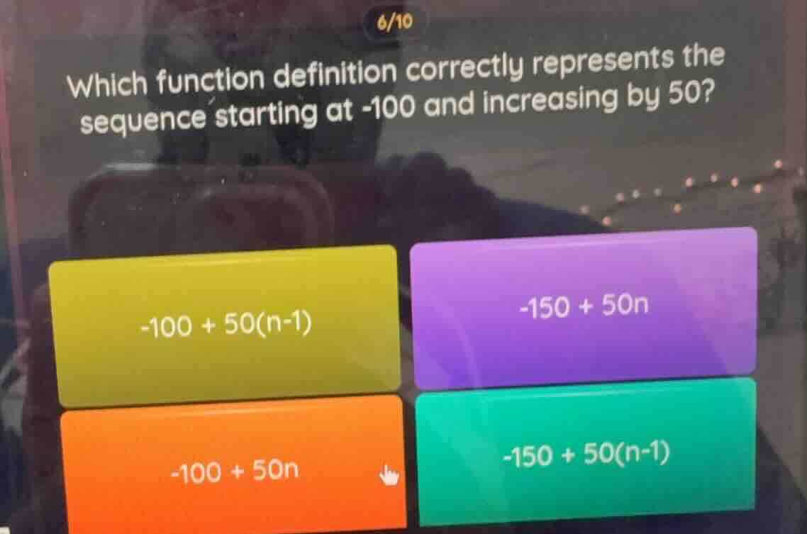 6/10 which function definition correctly represents the sequence starti…