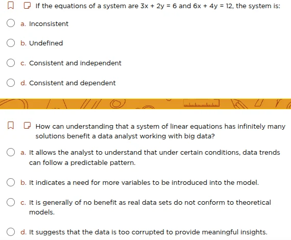 1. if the equations of a system are $3x + 2y = 6$ and $6x + 4y = 12$, t…