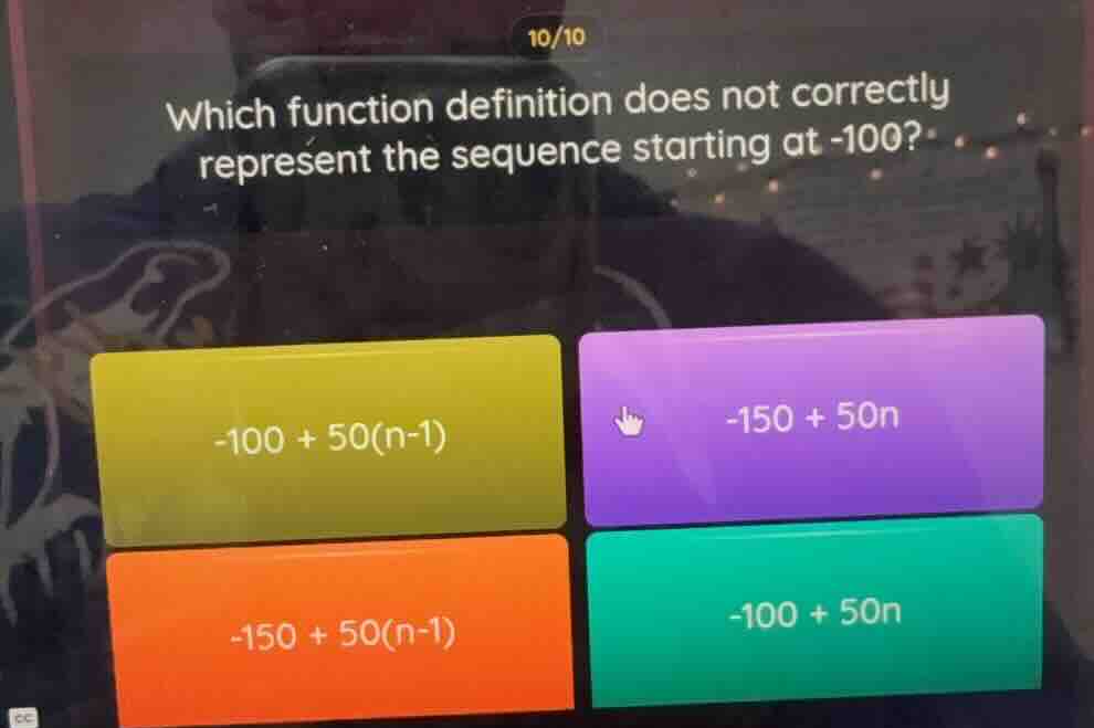 10/10 which function definition does not correctly represent the sequen…