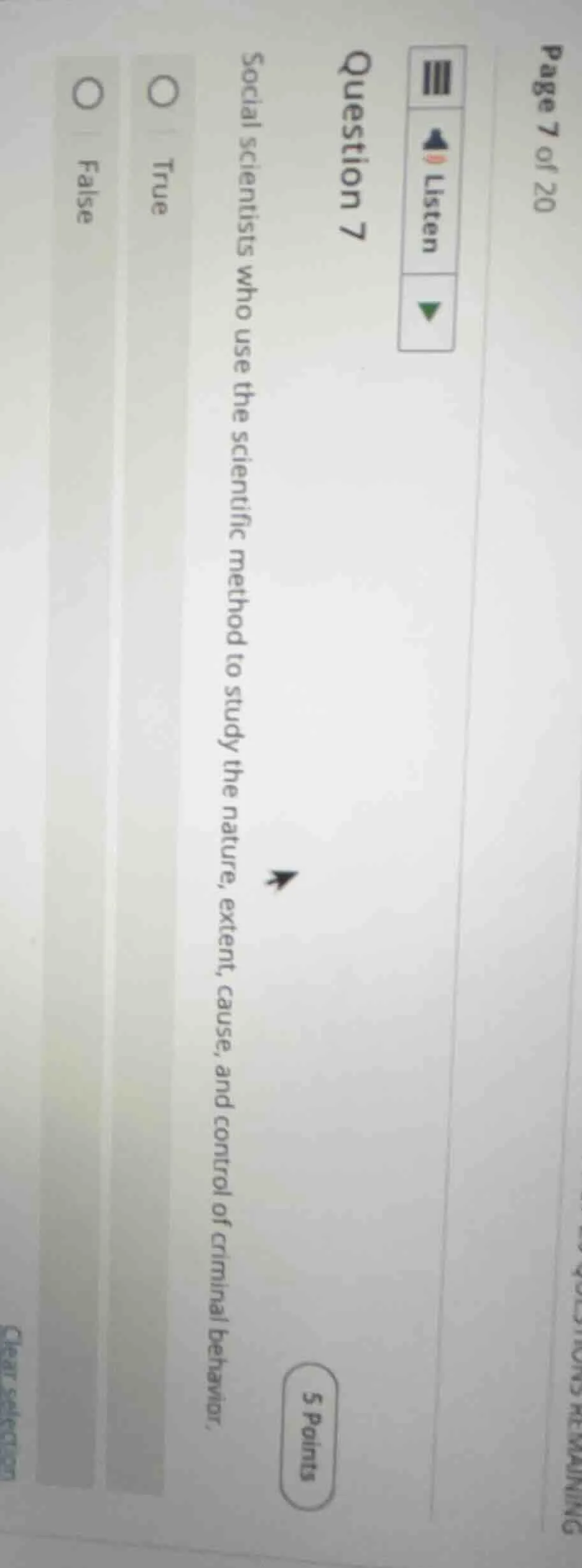 page 7 of 20question 75 pointssocial scientists who use the scientific …