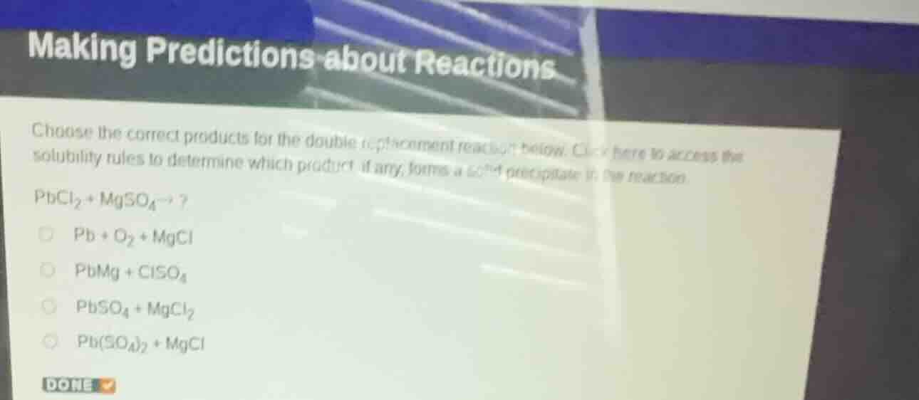 making predictions about reactions choose the correct products for the …