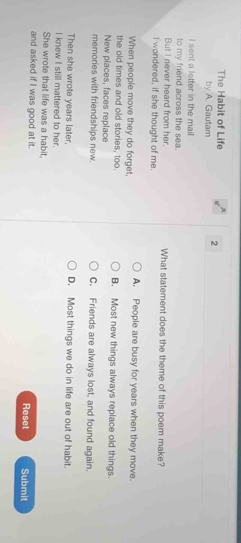 the habit of life by a. gautam i sent a letter in the mail to my friend…