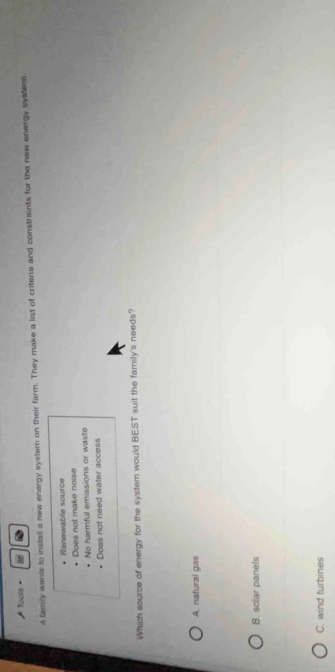 a family wants to install a new energy system on their farm. they make …