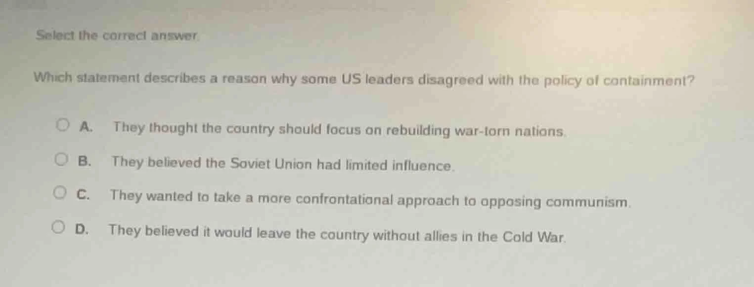 select the correct answer. which statement describes a reason why some …