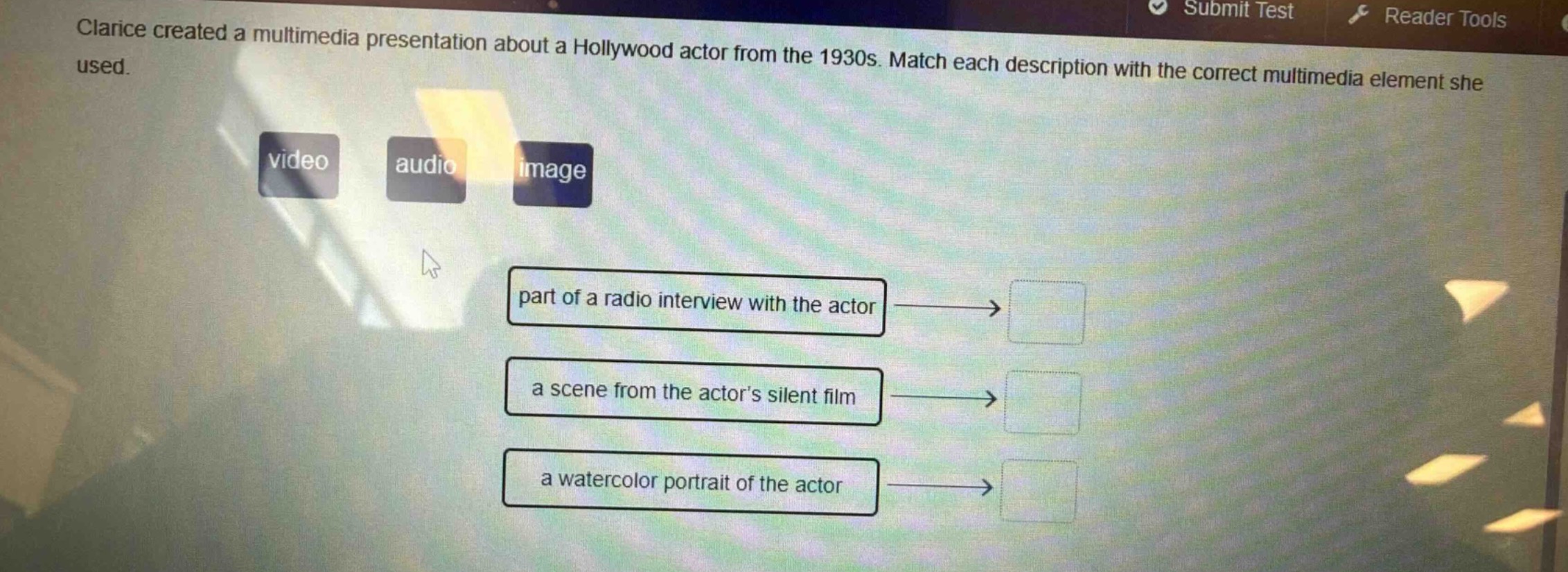 clarice created a multimedia presentation about a hollywood actor from …