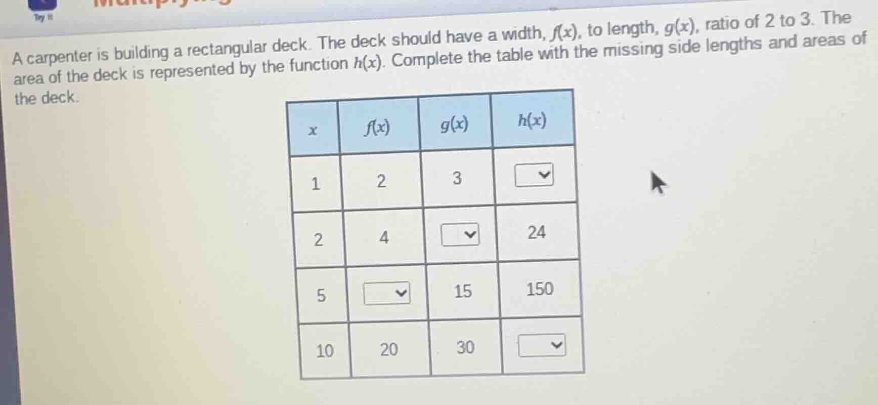 a carpenter is building a rectangular deck. the deck should have a widt…