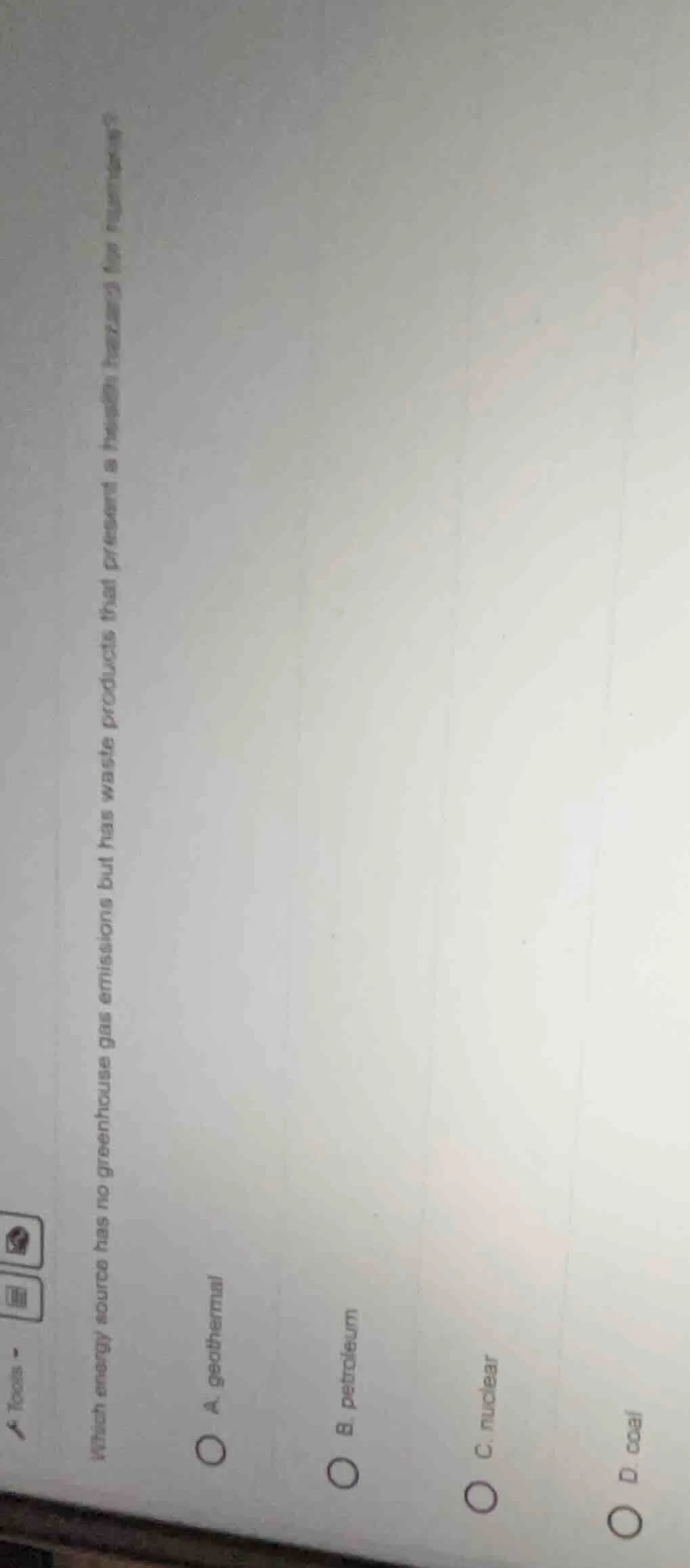 which energy source has no greenhouse gas emissions but has waste produ…