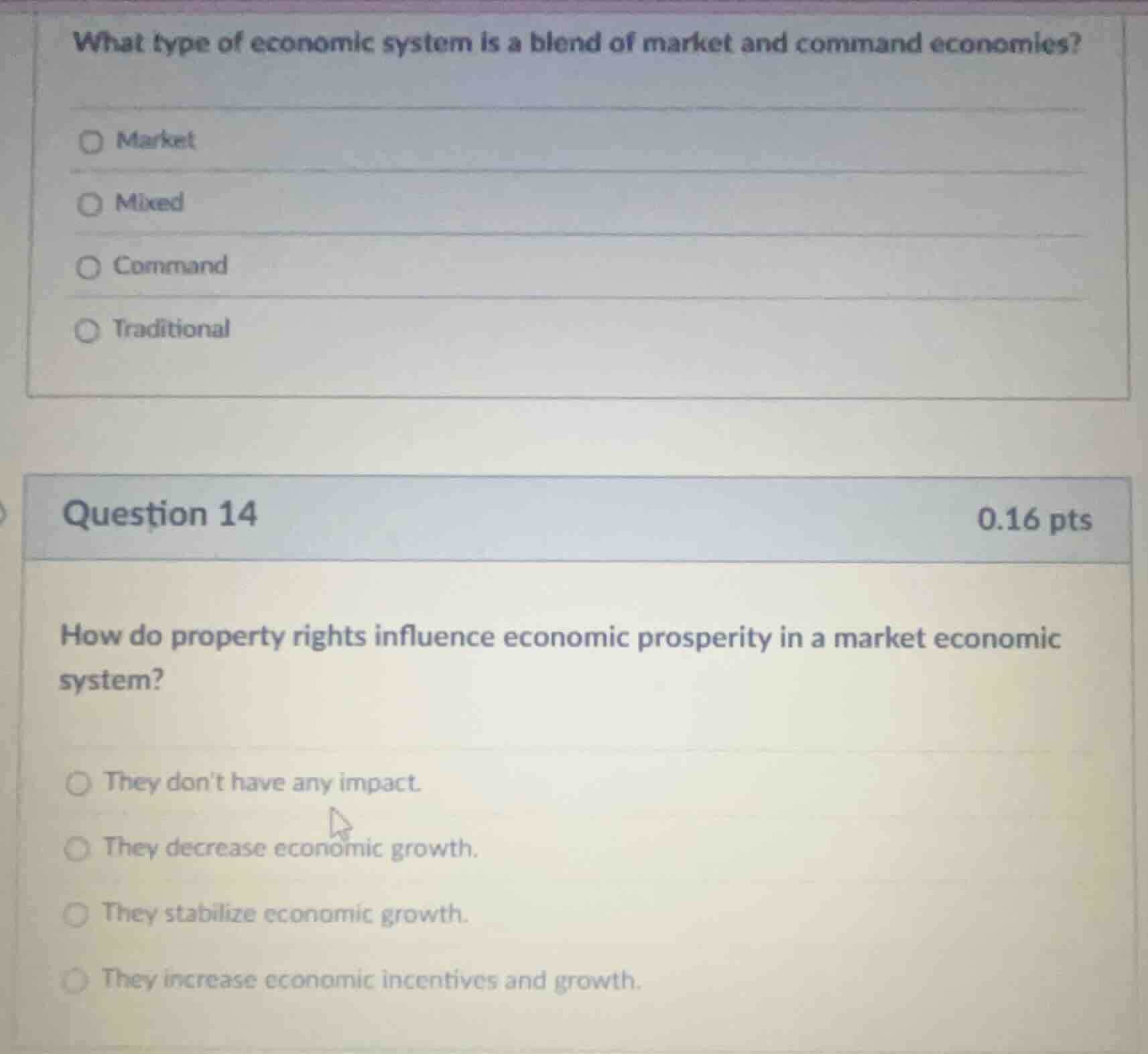 what type of economic system is a blend of market and command economies…