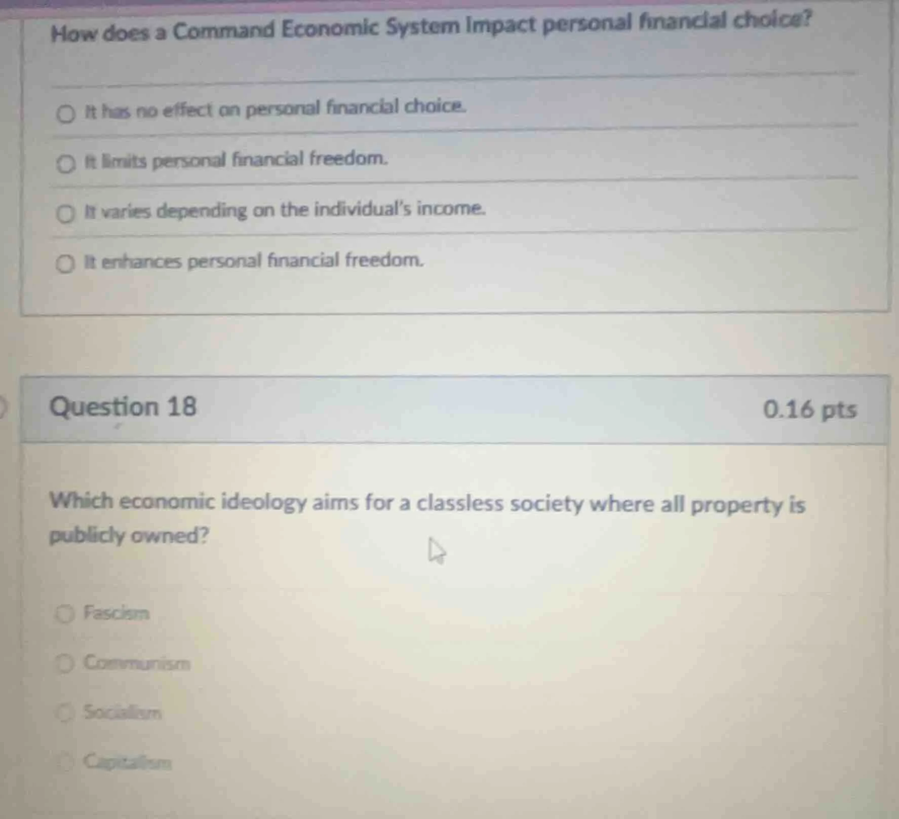 how does a command economic system impact personal financial choice?○ i…