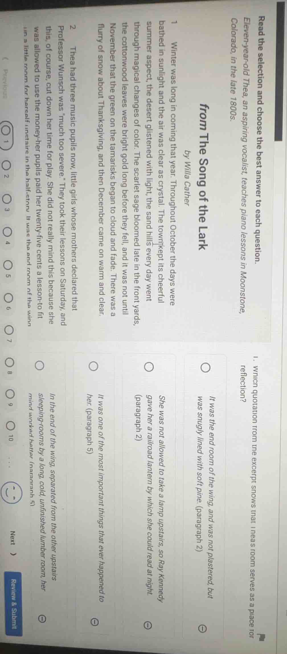 read the selection and choose the best answer to each question. eleven-…