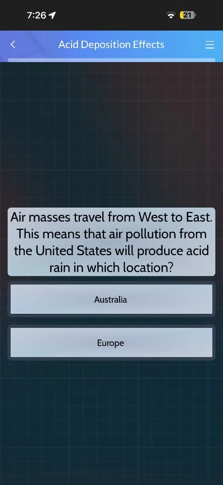 acid deposition effects air masses travel from west to east. this means…