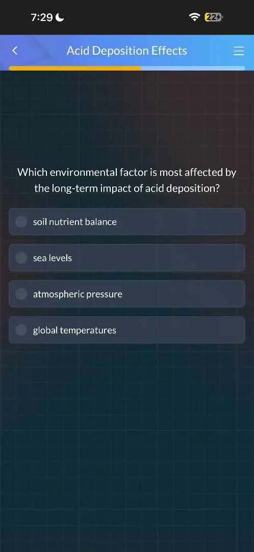 acid deposition effects which environmental factor is most affected by …