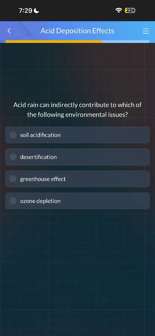 acid deposition effects acid rain can indirectly contribute to which of…