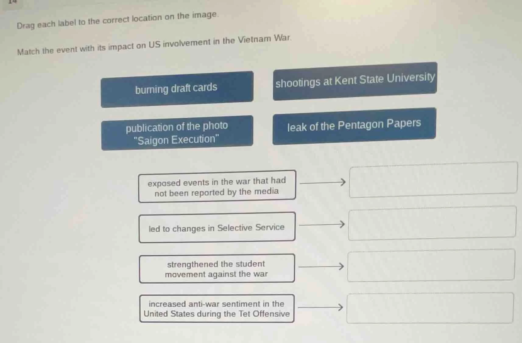 14 drag each label to the correct location on the image. match the even…