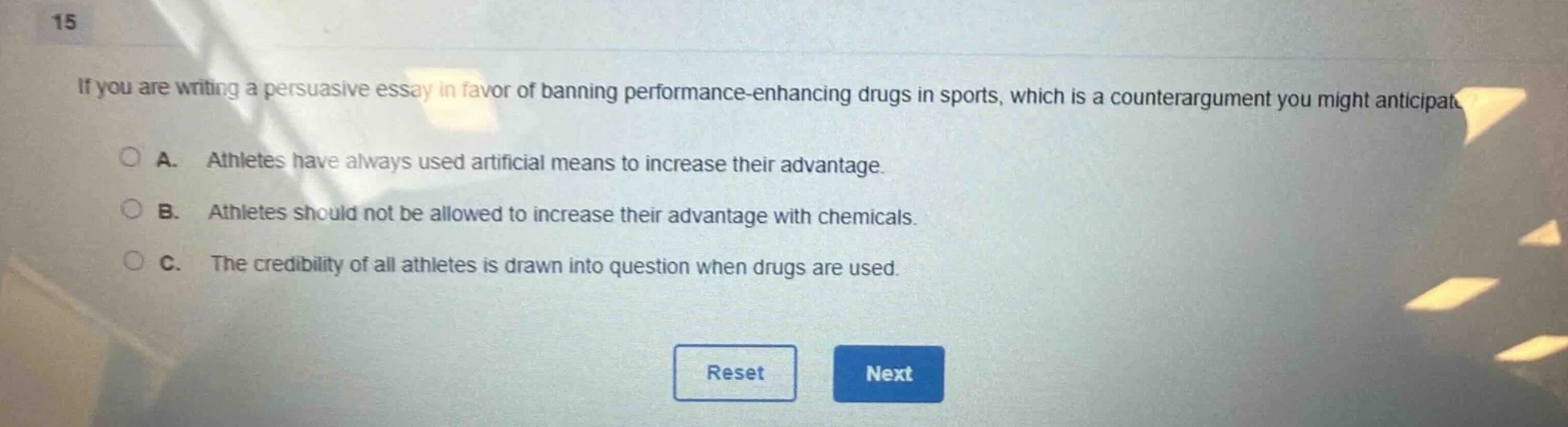 15 if you are writing a persuasive essay in favor of banning performanc…