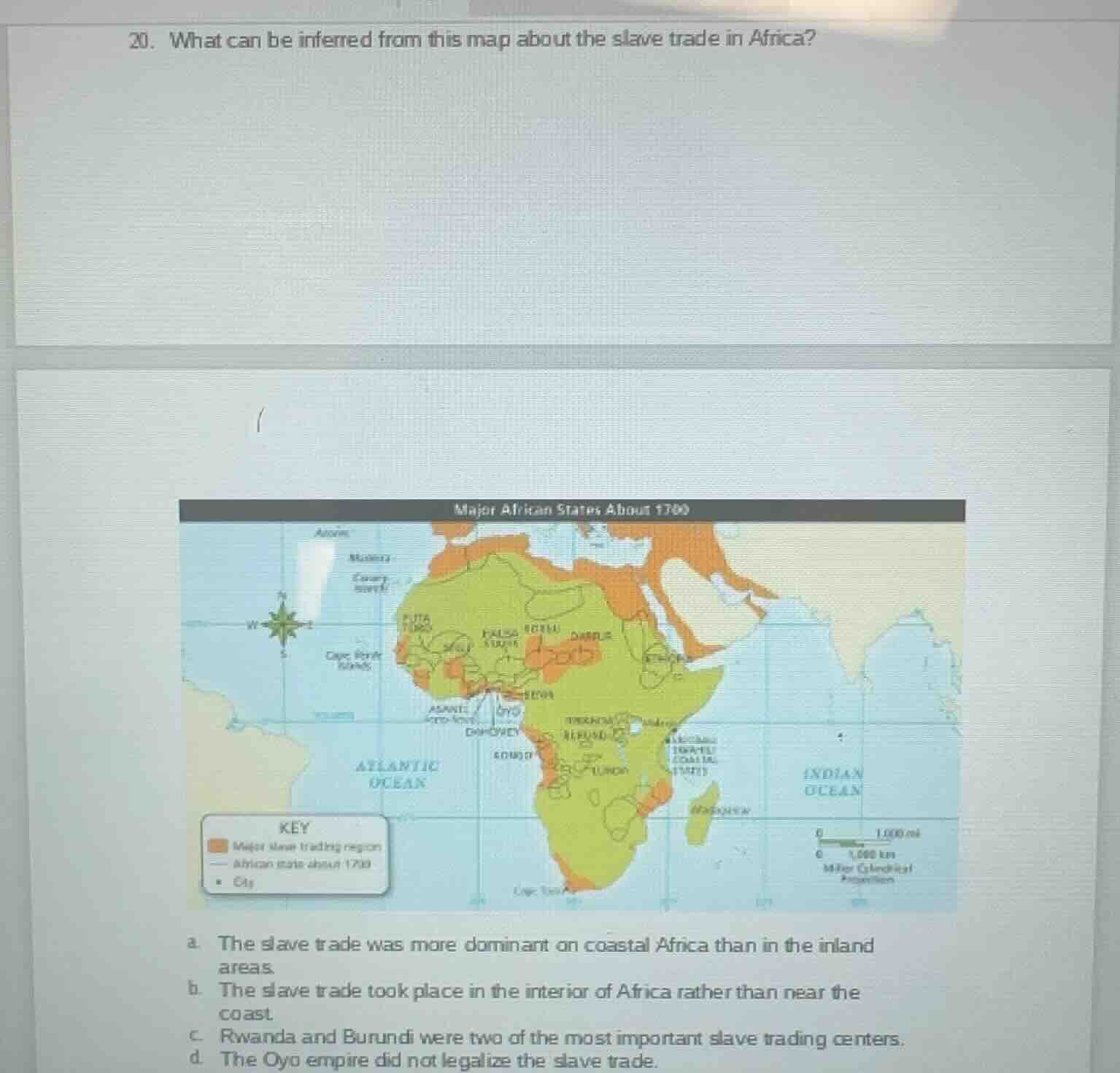 20. what can be inferred from this map about the slave trade in africa?…