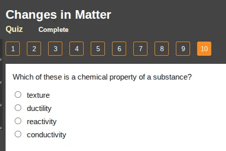changes in matter quiz complete 1 2 3 4 5 6 7 8 9 10 which of these is …