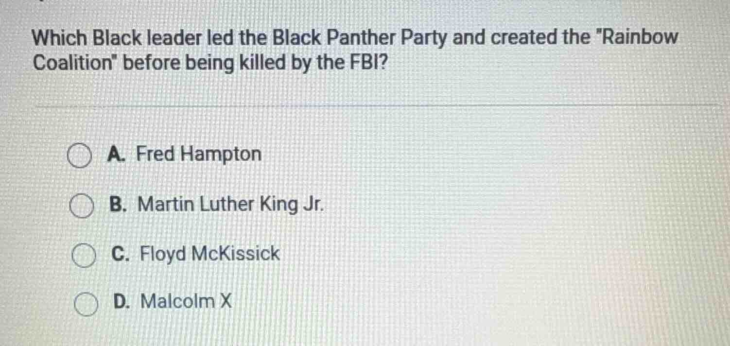 which black leader led the black panther party and created the ainbow c…