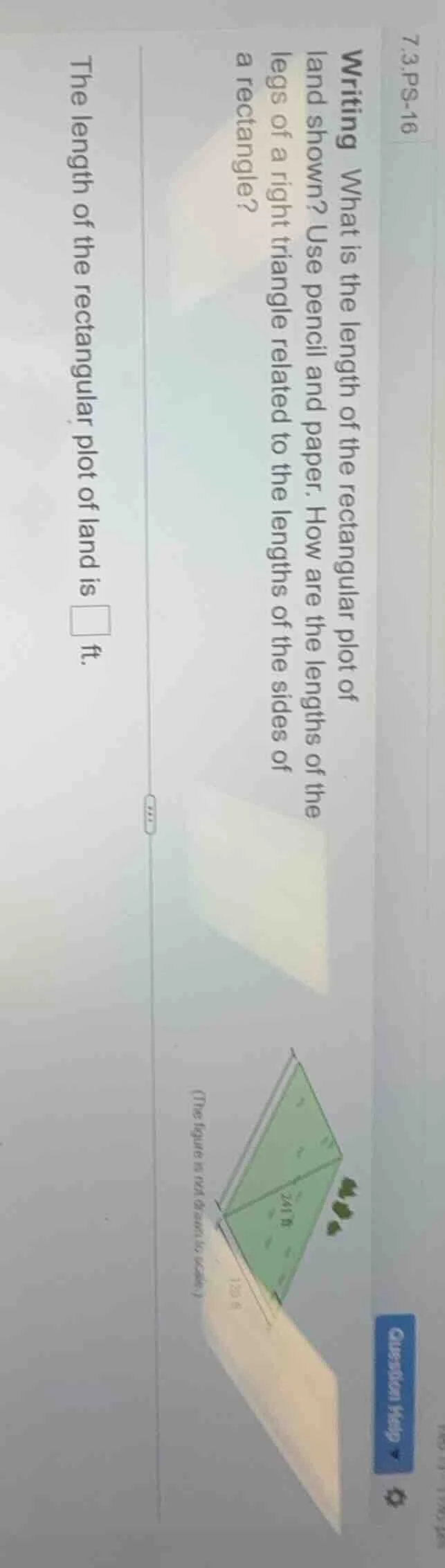 7.3.ps-16 writing what is the length of the rectangular plot of land sh…