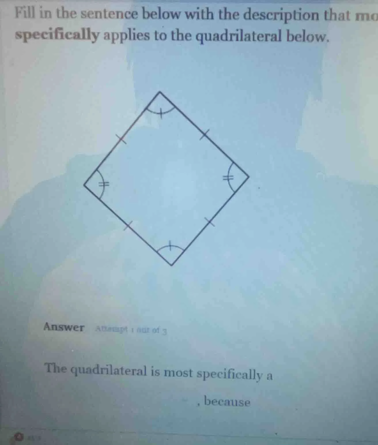 fill in the sentence below with the description that most specifically …