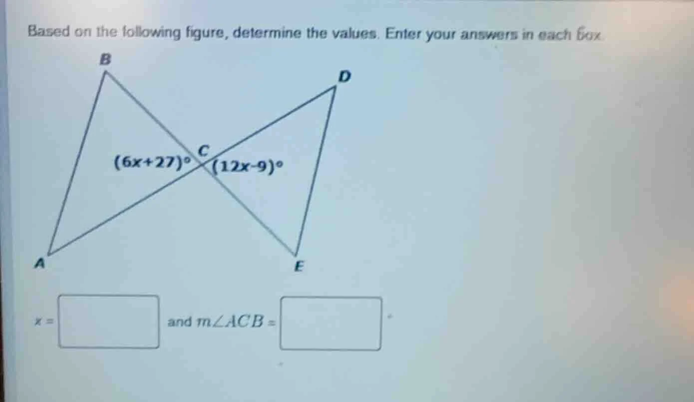 based on the following figure, determine the values. enter your answers…