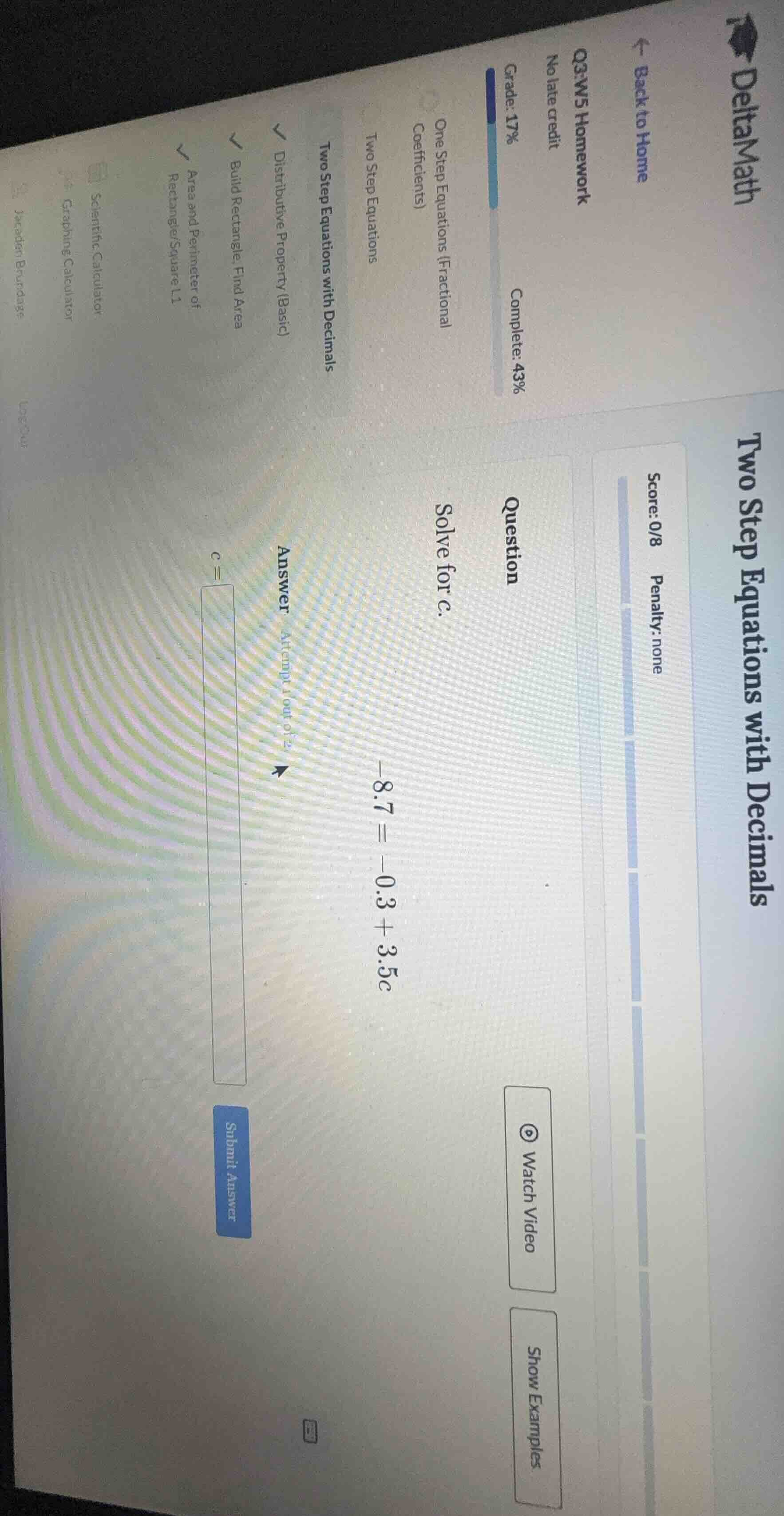 deltamath ← back to home q3:w5 homework no late credit grade: 17% compl…