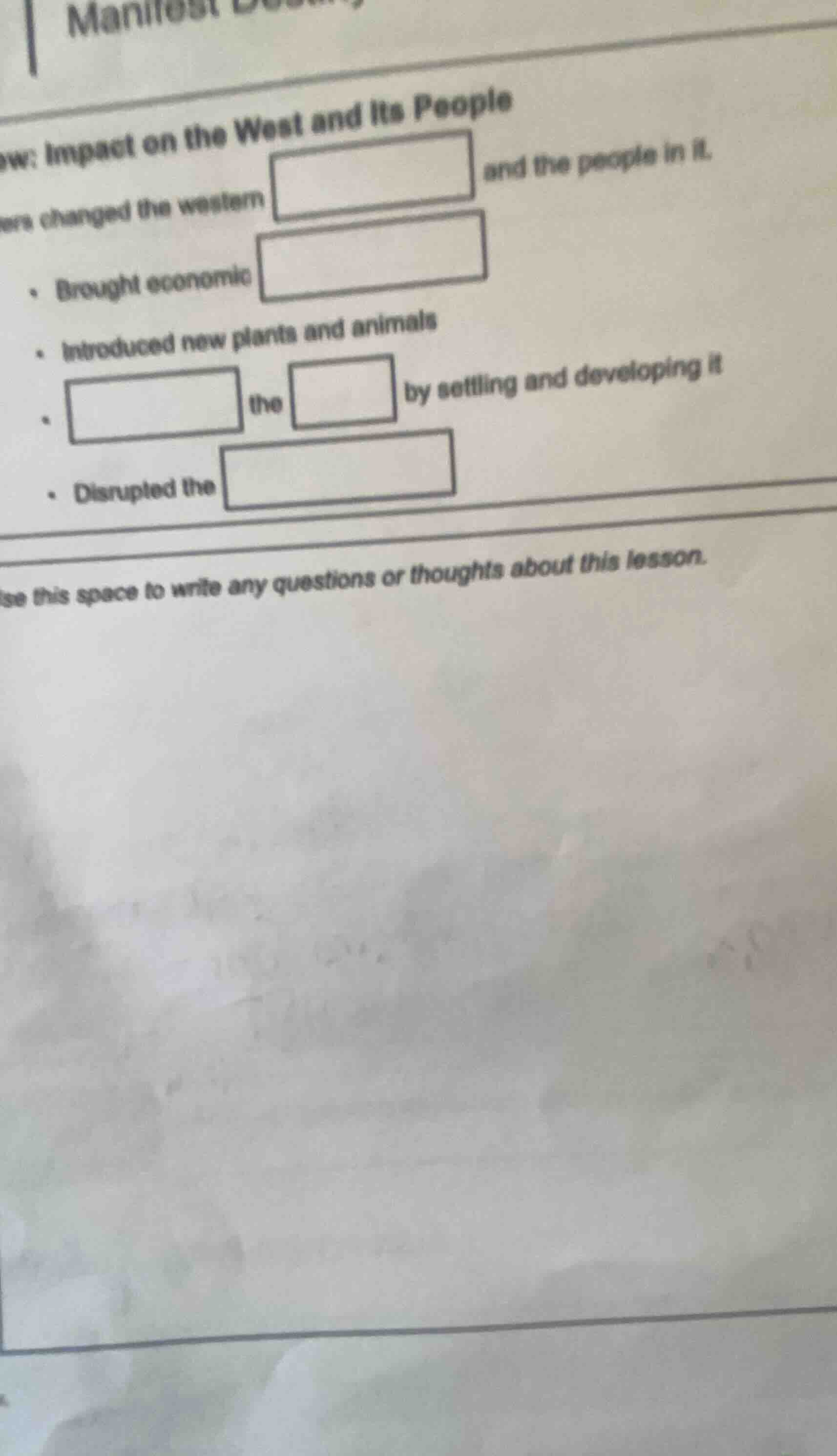 manifestw: impact on the west and its peopleers changed the western and…