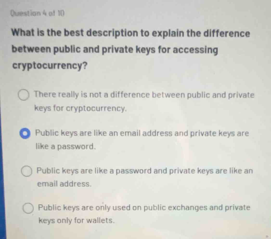 question 4 of 10 what is the best description to explain the difference…