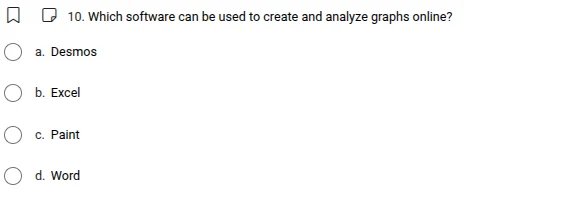 10. which software can be used to create and analyze graphs online? a. …