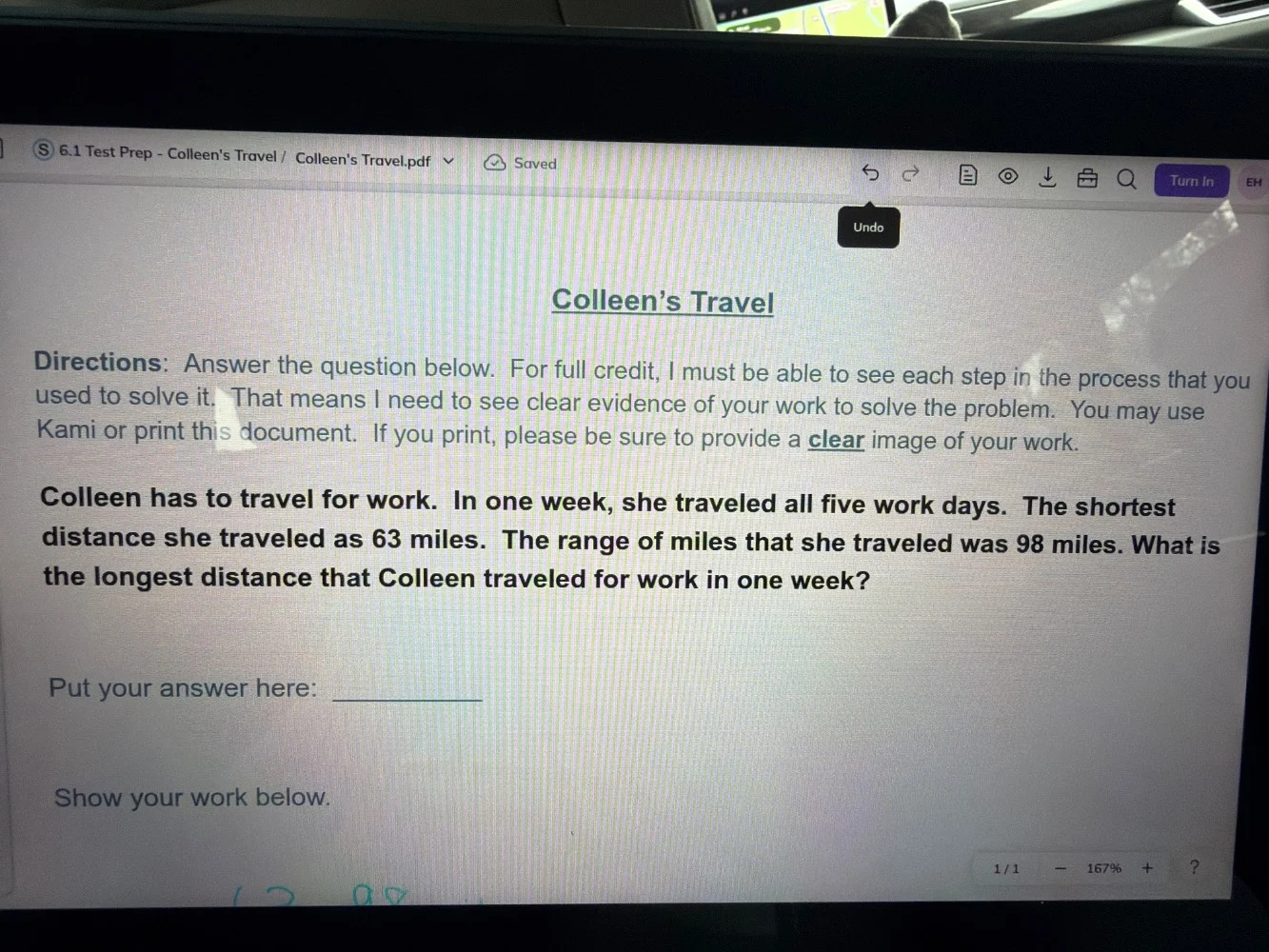 colleens travel directions: answer the question below. for full credit,…