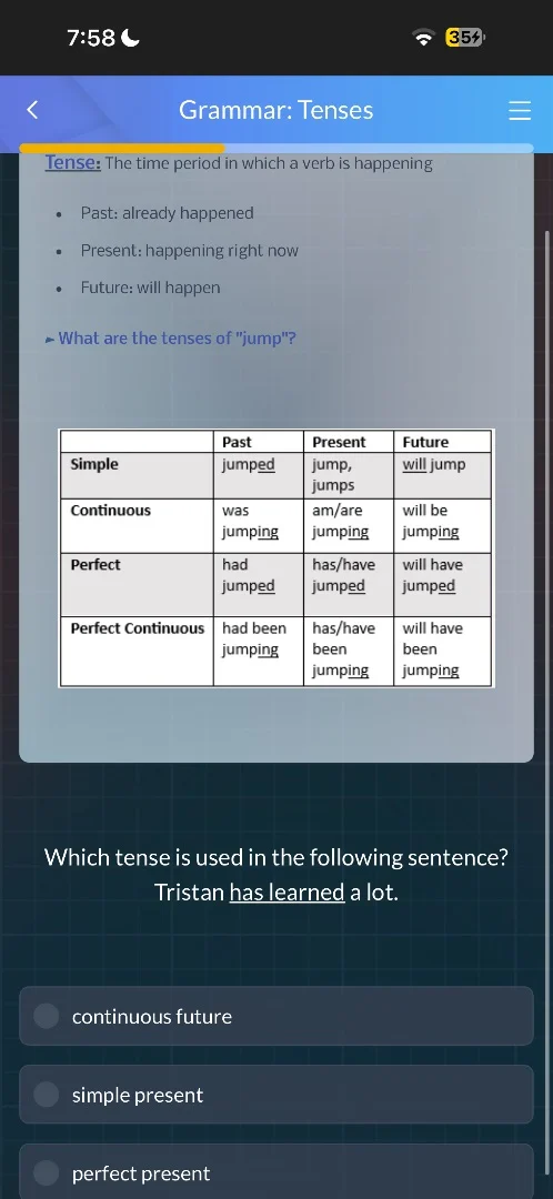 grammar: tenses tense: the time period in which a verb is happening - p…