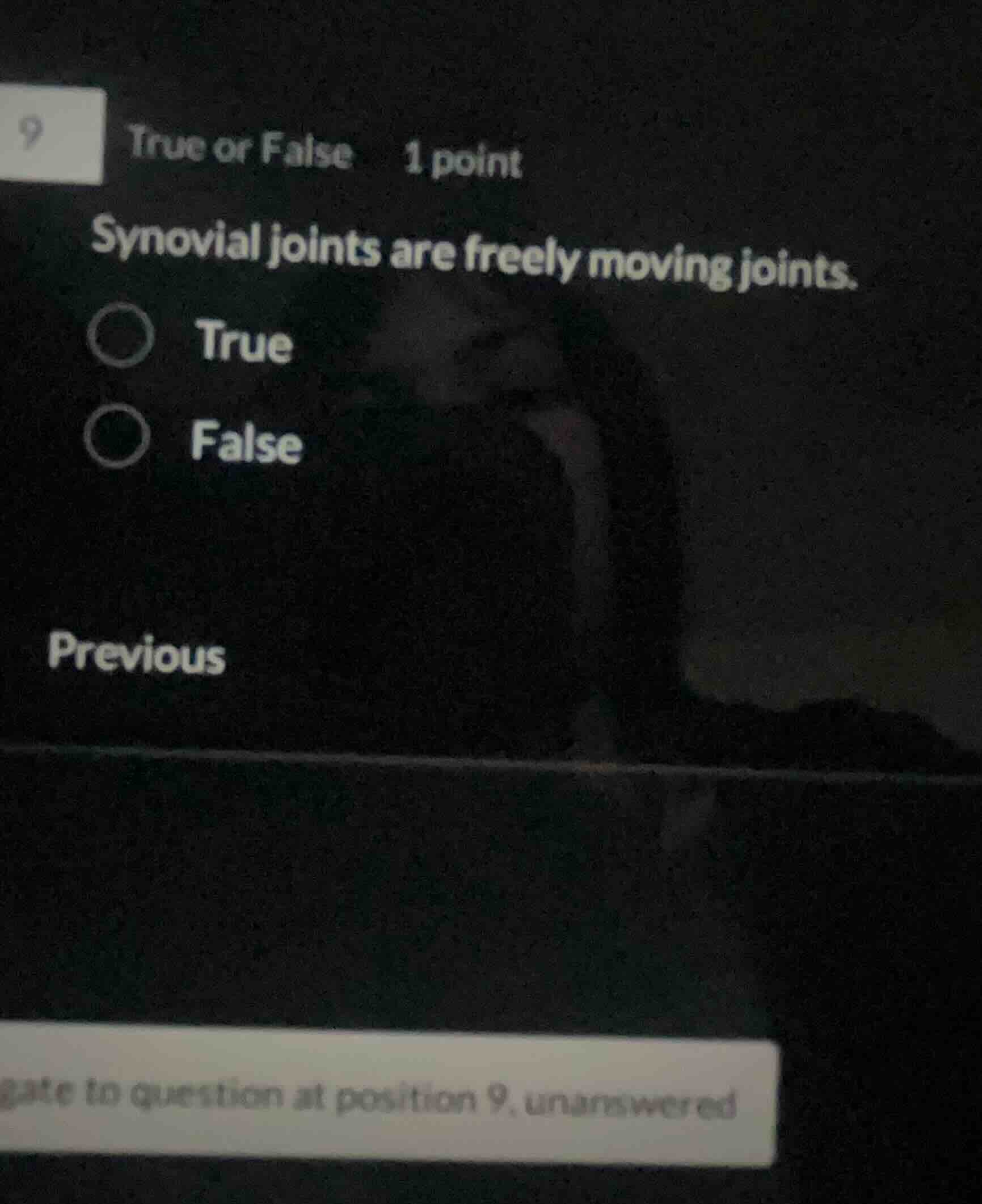 9 true or false 1 point synovial joints are freely moving joints. true …