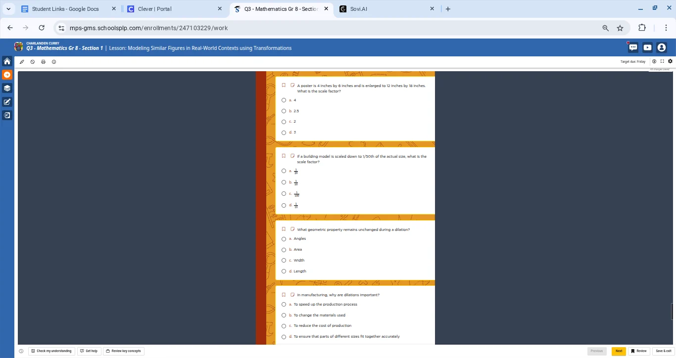 1. a poster is 4 inches by 6 inches and is enlarged to 12 inches by 18 …