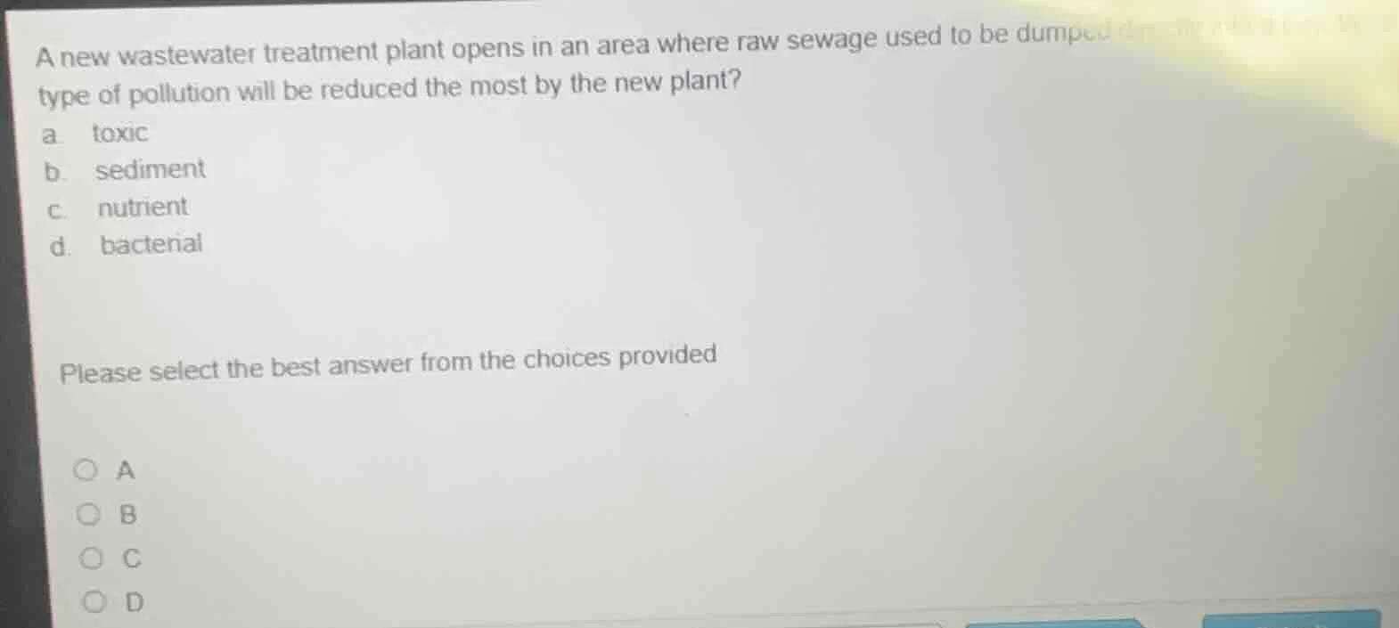 a new wastewater treatment plant opens in an area where raw sewage used…