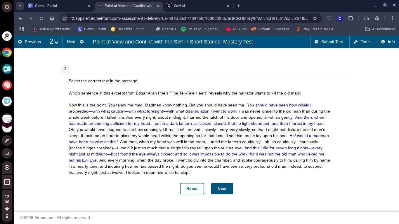 2 select the correct text in the passage. which sentence in this excerp…